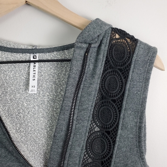 Fabletics Black and Gray Saige Vest Hoodie Soft Women - Picture 5 of 11